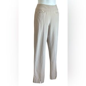 TAIL Golf Pants, Tan with Silver Studs on Front Pockets, ankle slit, Pull-On. 2